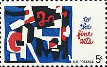 Stuart Davis (1892–1964) U.S. postage stamp, featuring a detailed study of Cliché, 1964.