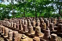 Rows of small stupas