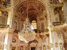 The entrance hall of the Rococo Palazzina di Caccia di Stupinigi