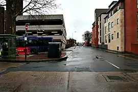 Styring Street, the site of the interchange, before demolition and construction