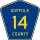 County Route 14 marker