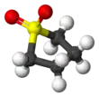 Ball-and-stick model of the sulfolane molecule