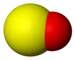 Spacefill model of sulfur monoxide