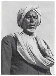 Sultan Abdillahi Deria, fourth Grand Sultan of the Somali Isaaq Sultanate wearing a turban