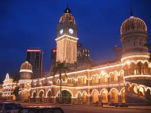 Night view of Sultan Abdul Samad Building