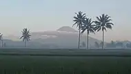 Silhouette of Mount Sumbing from Bondowoso, Mertoyudan