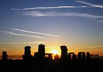 photograph of Stonehenge at sunrise