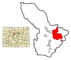 Location of the Keystone CDP in Summit County, Colorado.Colorado