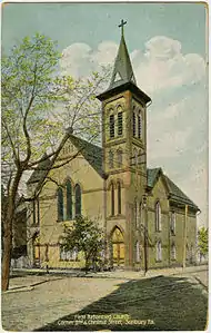 First Reformed Church, at 2nd and Chestnut, on an old postcard