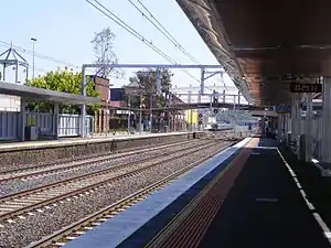 Northbound view from Sunbury platform 1 facing towards the train siding