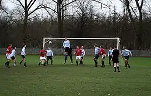 Image 76Sunday league football (a form of amateur football). Amateur matches throughout the UK often take place in public parks. (from Culture of the United Kingdom)