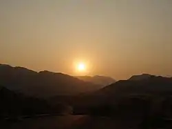 Sunset over hills in Barwani