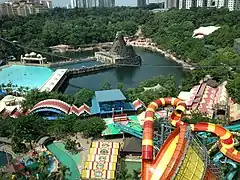 Aerial view of the Sunway Lagoon in Bandar Sunway, Malaysia