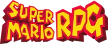 The Super Mario RPG logo; Paper Mario is a spiritual successor to Super Mario RPG.