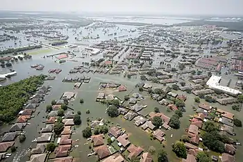 Image 20Flooding in Port Arthur, Texas caused by Hurricane Harvey. Harvey was the wettest and second-costliest tropical cyclone in United States history. (from Effects of tropical cyclones)