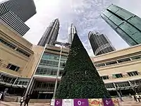 Christmas tree decorations outside Suria KLCC