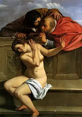 Susanna and the Elders (1610), by Artemisia Gentileschi, Weissenstein Castle, Pommersfelden.