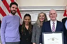 From right to left: Wiedefeld, his son, daughter-in-law, and wife