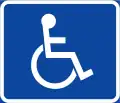 Symbol plate for specified vehicle or road user category (handicapped)