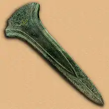 Image 28A late Bronze Age sword or dagger blade (from History of technology)