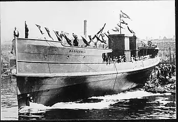 Being launched, 1922