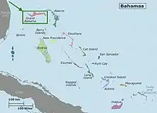 Symphyotrichum lucayanum distribution map: endemic to the island of Grand Bahama.