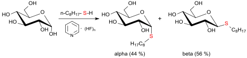 Synthese von n-Octyl-α, β-thioglucopyranosid mit Olah’s Reagenz