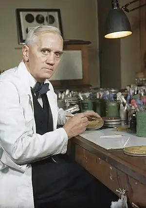 Sir Alexander Fleming, was a Scottish bacteriologist, biologist, pharmacologist and botanist. He discovered the antibacterial enzyme lysozyme in 1923. Later he isolated and studied the antibiotic substance penicillin from the mold  Penicillium notatum in 1928.