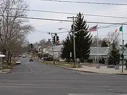 The green on top light in Tipperary Hill, Syracuse, New York