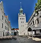 The tower seen from the courtyard