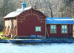 The waterfront hangar at Lidingö, erected 1908, where C.R. Nyberg housed Flugan and now is a listed building.