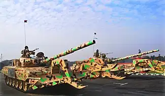 Full-width mine plough on Ajeya of the Indian Army built by HVF Chennai