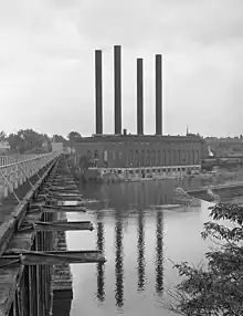 old photo taken from across the Mississippi