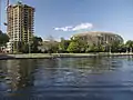 TD Place Stadium viewed from across the Rideau Canal in 2014