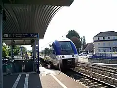 A platform and the underpass.