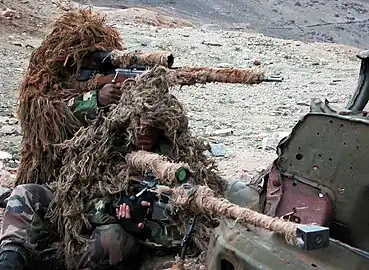 Snipers of the 2nd Foreign Infantry Regiment (2èmeREI) using a PGM Hécate and a FR-F2 in Afghanistan in 2005