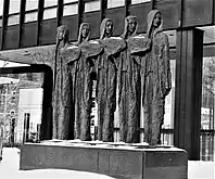 The massive five-figure bronze Chorus, commissioned for the Mies van der Rohe complex in Montreal's Westmount Square.