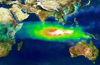 Air pollution over Southeast Asia in October 1997.