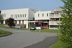 Outside view of television studios and offices