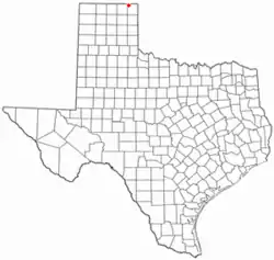 Location of Booker, Texas