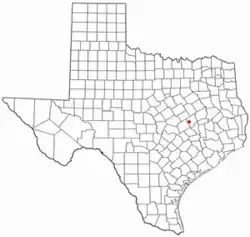 Location of Calvert within Texas