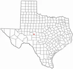 Location of Christoval, Texas