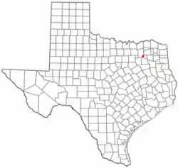 Location of East Tawakoni, Texas