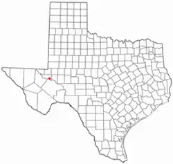 Location of Grandfalls, Texas