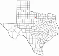 Location of Newcastle, Texas