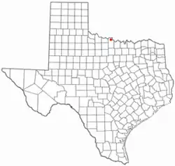 Location of Petrolia, Texas