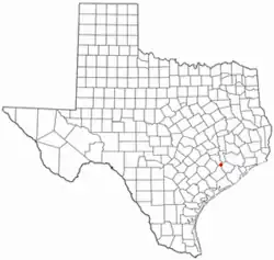 Location of Wallis, Texas