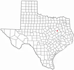 Location of Wortham, Texas