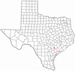 Location of Yoakum, Texas