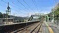 A view of the platforms and tracks.